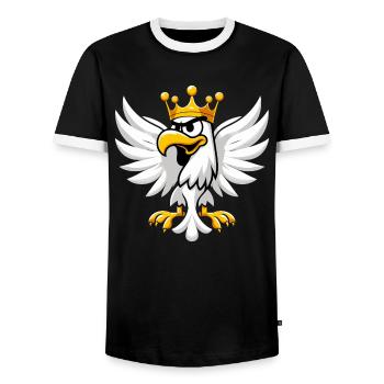 Polska Polen Adler Krone Emblem Cartoon Geschenk - Männer Kontrast-T-Shirt - Schwarz/Weiß - Vorne - AI Model Female 172 light (172cm) & AI Model Male 178 light (178cm)