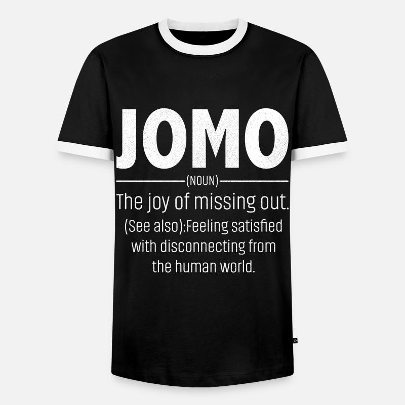 jomo defination - Männer Kontrast-T-Shirt - Schwarz/Weiß