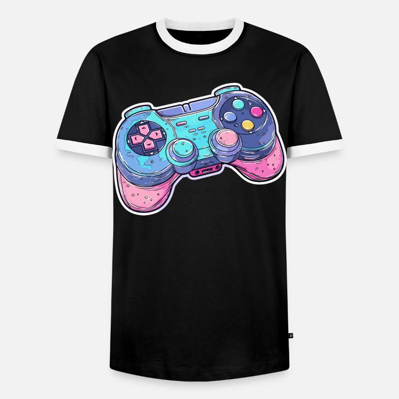 Game Controller Graphics - Men's Ringer Shirt - black/white
