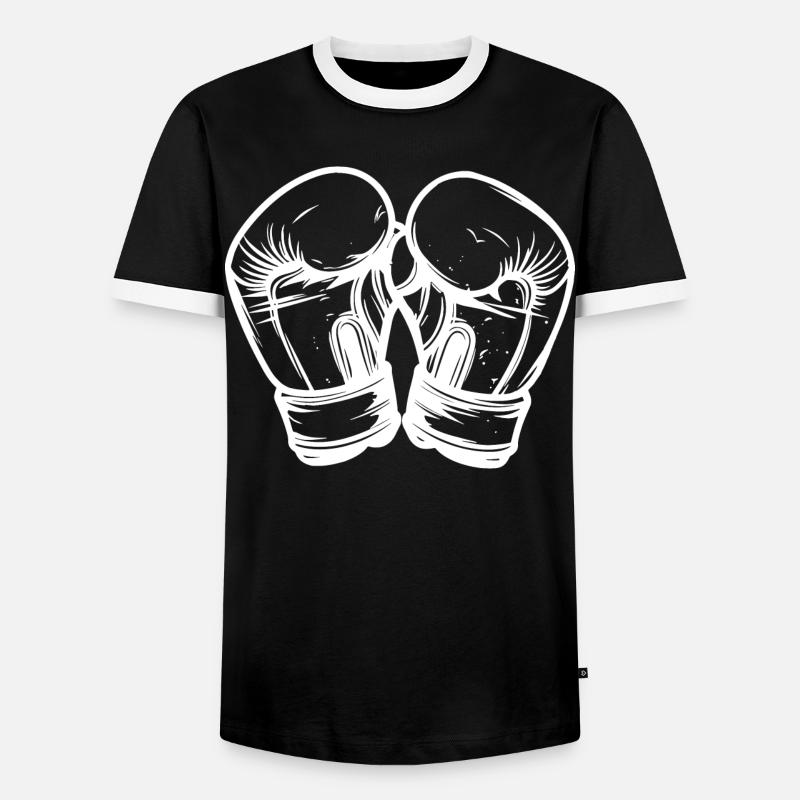 Dessin de gants de kickboxing - T-shirt contrasté Homme - noir/blanc