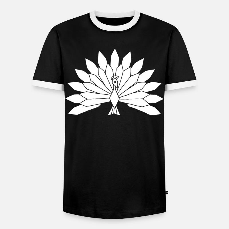 The white peacock - Men's Ringer Shirt - black/white