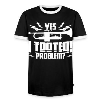 Trompeter Spruch - Männer Kontrast-T-Shirt - Schwarz/Weiß - Vorne - AI Model Female 172 light (172cm) & AI Model Male 178 light (178cm)