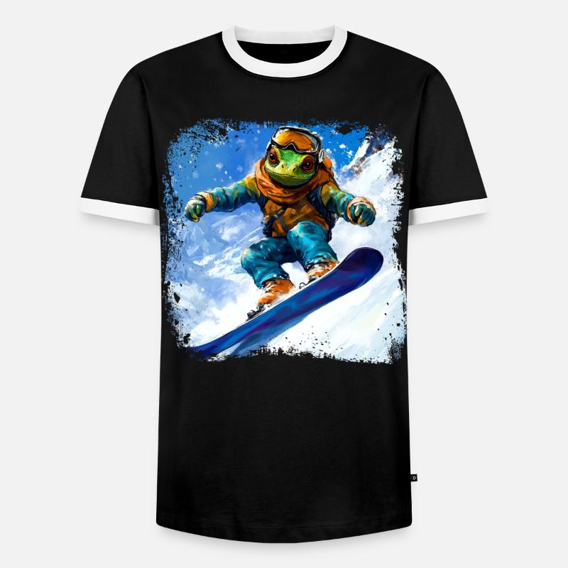 Snowboard Chameleon - Men's Ringer Shirt - black/white