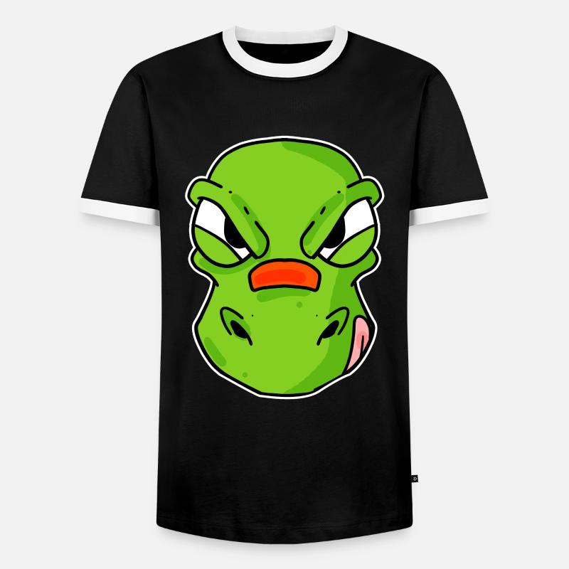 Dino Head Dinosaur - Men's Ringer Shirt - black/white