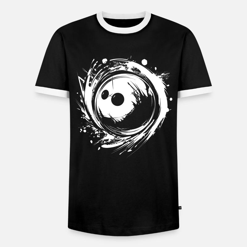 Bowlingkugel - Männer Kontrast-T-Shirt - Schwarz/Weiß