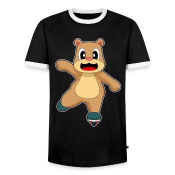Bär Inline skating Inline skates - Männer Kontrast-T-Shirt - Schwarz/Weiß - Vorne - AI Model Female 172 light (172cm) & AI Model Male 178 light (178cm)