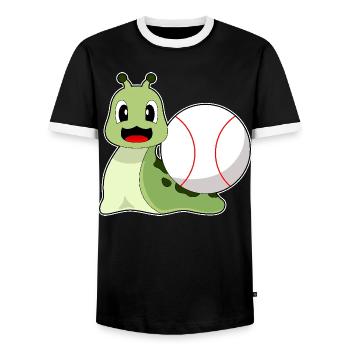 Baseball d’escargot - T-shirt contrasté Homme - noir/blanc - Devant - AI Model Female 172 light (172cm) & AI Model Male 178 light (178cm)