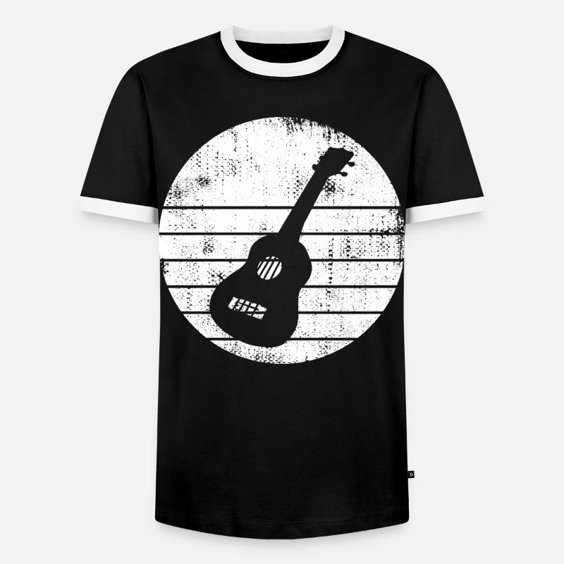 Ukulele Drawing - Men's Ringer Shirt - black/white