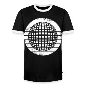 80er Disco - Männer Kontrast-T-Shirt - Schwarz/Weiß - Vorne - AI Model Female 172 light (172cm) & AI Model Male 178 light (178cm)