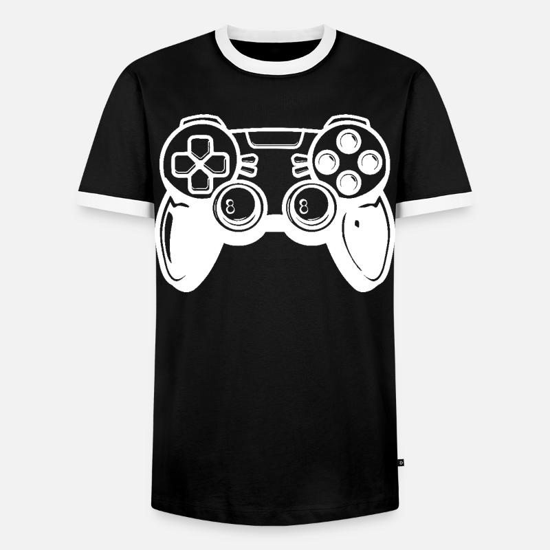 Videogames Controller - Männer Kontrast-T-Shirt - Schwarz/Weiß
