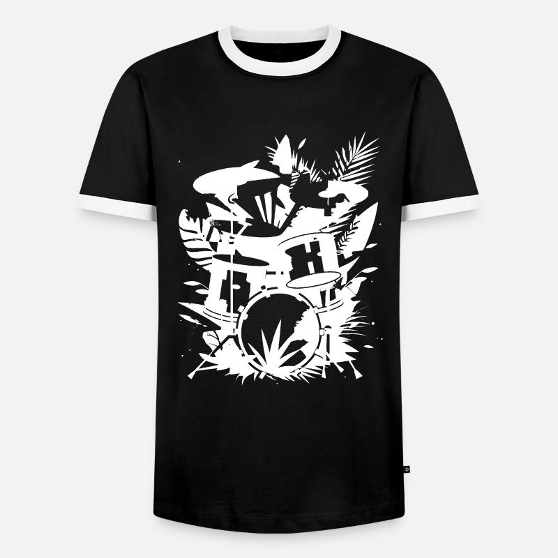 Drum Graphics - Men's Ringer Shirt - black/white