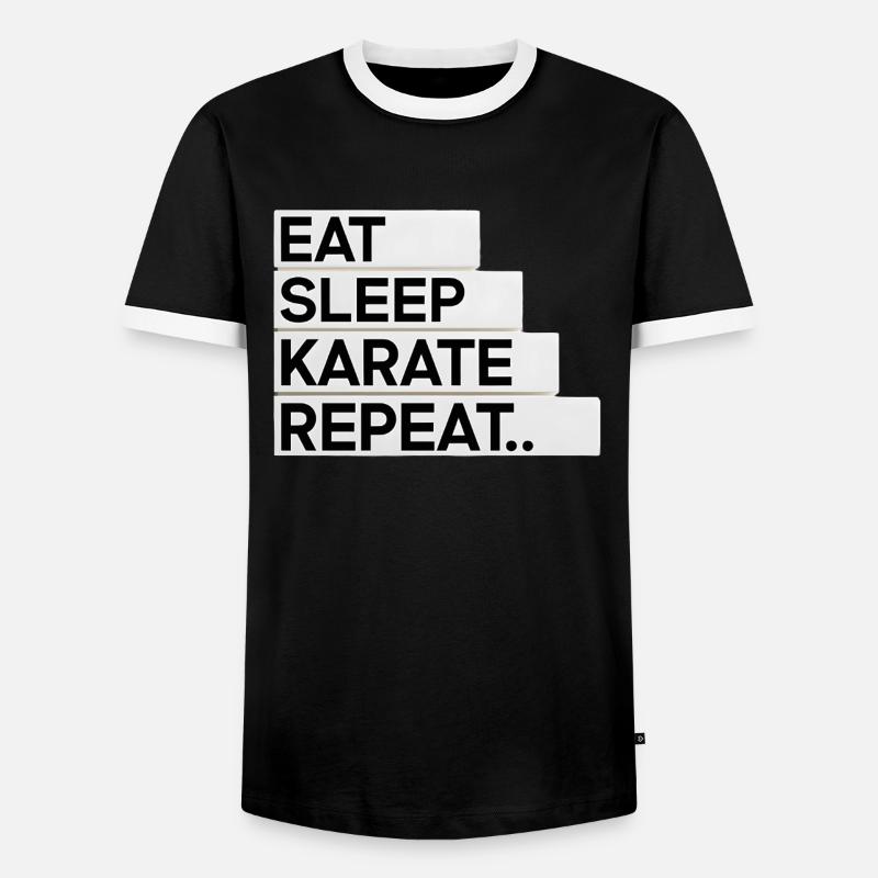 Eat. Sleep. Karate. Repeat... - Männer Kontrast-T-Shirt - Schwarz/Weiß
