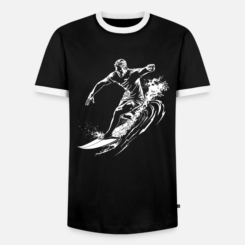 Surfing - Men's Ringer Shirt - black/white