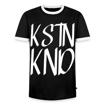Kstnknd - Männer Kontrast-T-Shirt - Schwarz/Weiß - Vorne - AI Model Female 172 light (172cm) & AI Model Male 178 light (178cm)