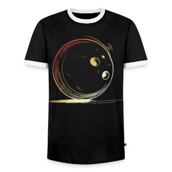 Bowling Retro Look - Männer Kontrast-T-Shirt - Schwarz/Weiß - Vorne - AI Model Female 172 light (172cm) & AI Model Male 178 light (178cm)