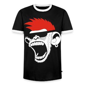 Singerie - T-shirt contrasté Homme - noir/blanc - Devant - AI Model Female 172 light (172cm) & AI Model Male 178 light (178cm)
