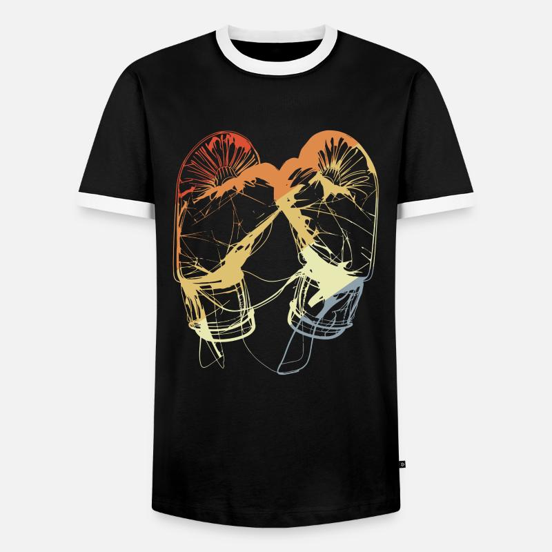 Retro Boxhandschuhe - Männer Kontrast-T-Shirt - Schwarz/Weiß