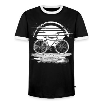 Cyclist - Men's Ringer Shirt - black/white - Front - AI Model Female 172 light (172cm) & AI Model Male 178 light (178cm)