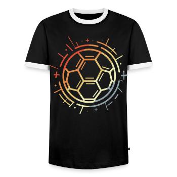 Dessin de football vintage - T-shirt contrasté Homme - noir/blanc - Devant - AI Model Female 172 light (172cm) & AI Model Male 178 light (178cm)