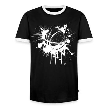 Basketball Ball Graffiti - Männer Kontrast-T-Shirt - Schwarz/Weiß - Vorne - AI Model Female 172 light (172cm) & AI Model Male 178 light (178cm)