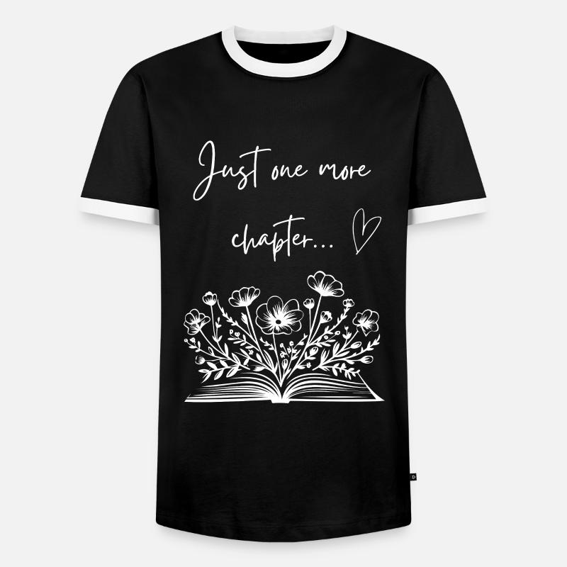 Buch Blumen Spruch Geschenk - Männer Kontrast-T-Shirt - Schwarz/Weiß