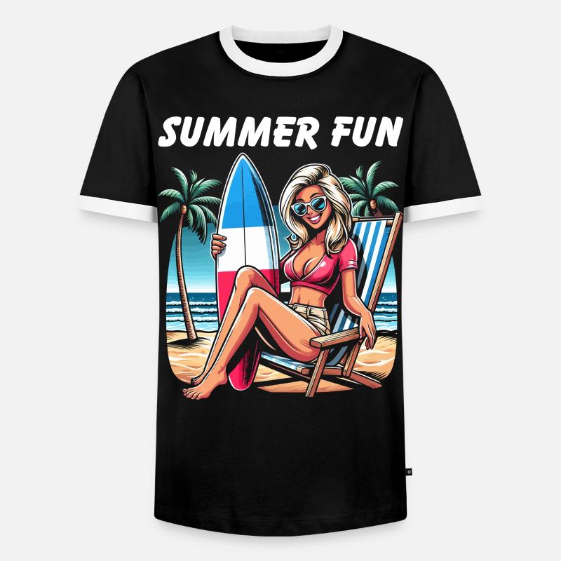 Summer Beach Haute Couture - Men's Ringer Shirt - black/white