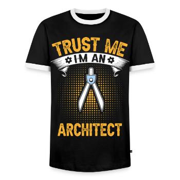 Architekten Vertrauen Sie mir Technisches Design - Männer Kontrast-T-Shirt - Schwarz/Weiß - Vorne - AI Model Female 172 light (172cm) & AI Model Male 178 light (178cm)