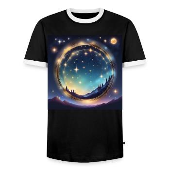 Leo Astrology Leo Gift - Men's Ringer Shirt - black/white - Front - AI Model Female 172 light (172cm) & AI Model Male 178 light (178cm)