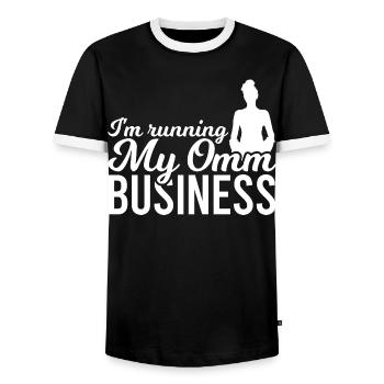 Blague sur le professeur de yoga - T-shirt contrasté Homme - noir/blanc - Devant - AI Model Female 172 light (172cm) & AI Model Male 178 light (178cm)