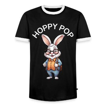 Grandpa Bunny Bunny Easter Gift - Men's Ringer Shirt - black/white - Front - AI Model Female 172 light (172cm) & AI Model Male 178 light (178cm)
