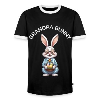 Grandpa Grandpa Easter Saying Gift - Men's Ringer Shirt - black/white - Front - AI Model Female 172 light (172cm) & AI Model Male 178 light (178cm)