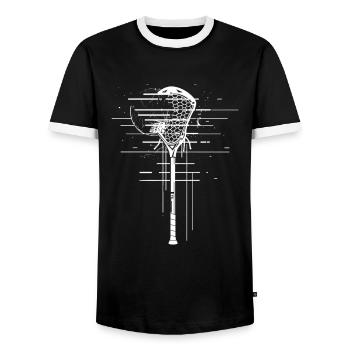 Croquis de bâton de crosse - T-shirt contrasté Homme - noir/blanc - Devant - AI Model Female 172 light (172cm) & AI Model Male 178 light (178cm)