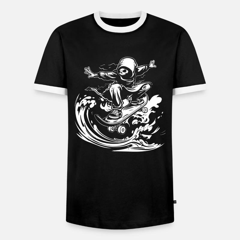 Skateboarding Comic - Men's Ringer Shirt - black/white
