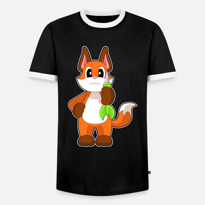 Fuchs Dart Dartpfeil - Männer Kontrast-T-Shirt - Schwarz/Weiß