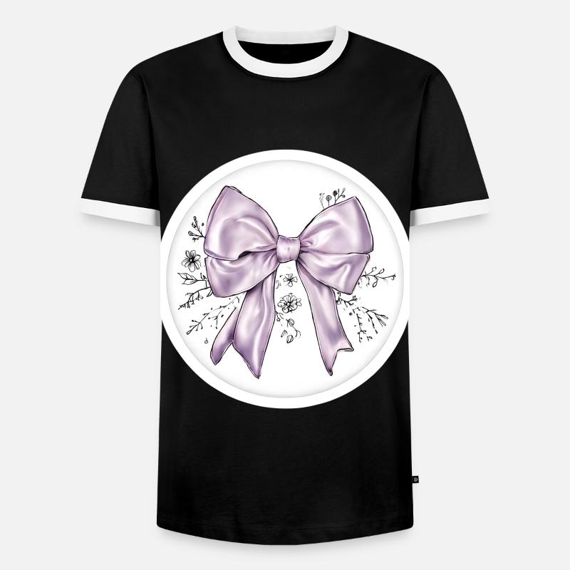 Bow Silk Satin Gift - Men's Ringer Shirt - black/white
