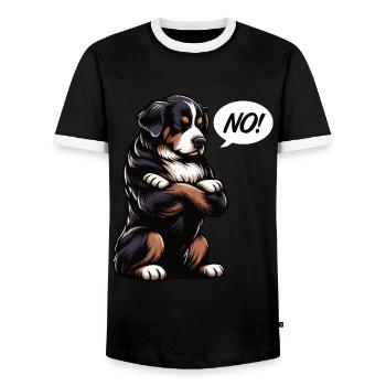 No Berner Sennenhund Sennenhunde Sennen Besitzer - Männer Kontrast-T-Shirt - Schwarz/Weiß - Vorne - AI Model Female 172 light (172cm) & AI Model Male 178 light (178cm)