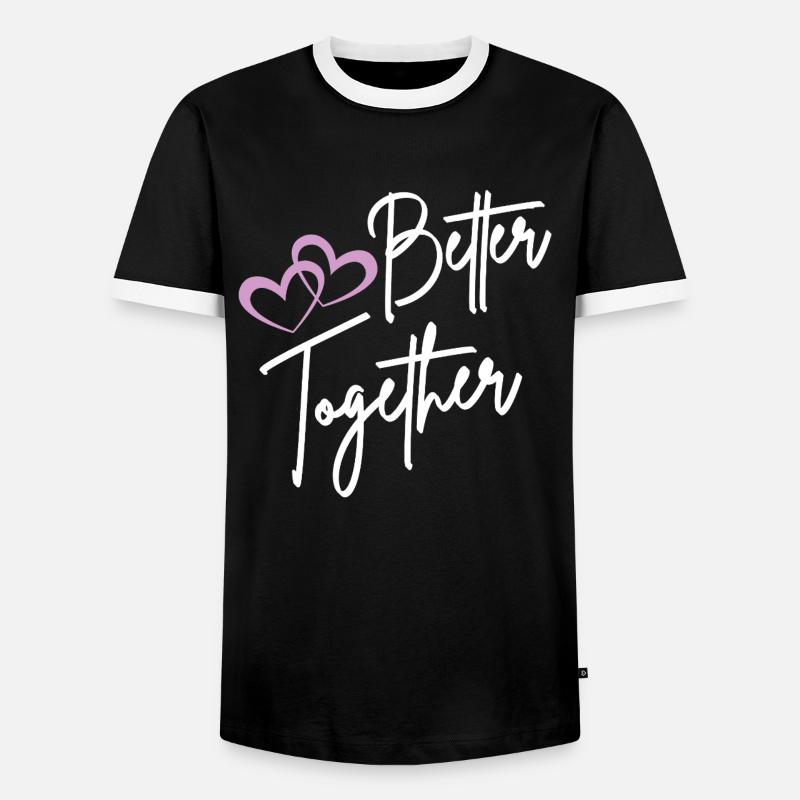 Better Together Script Hearts - T-shirt contrasté Homme - noir/blanc