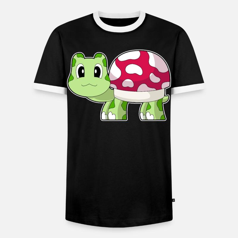 Turtle Mushroom - Men's Ringer Shirt - black/white