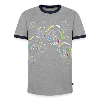 Crânes de savon - T-shirt contrasté Homme - gris/marine  - Devant - AI Model Female 172 light (172cm) & AI Model Male 178 light (178cm)