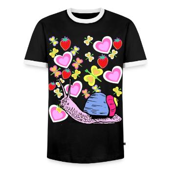 Escargots escargots rétro Vintage Kids - T-shirt contrasté Homme - noir/blanc - Devant - AI Model Female 172 light (172cm) & AI Model Male 178 light (178cm)