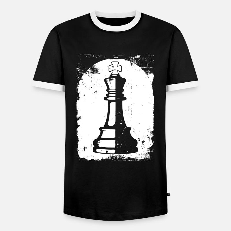 Chess Pieces Drawing - Men's Ringer Shirt - black/white