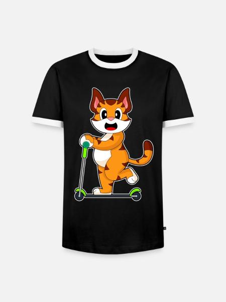Tiger Scooter - Men's Ringer Shirt - black/white