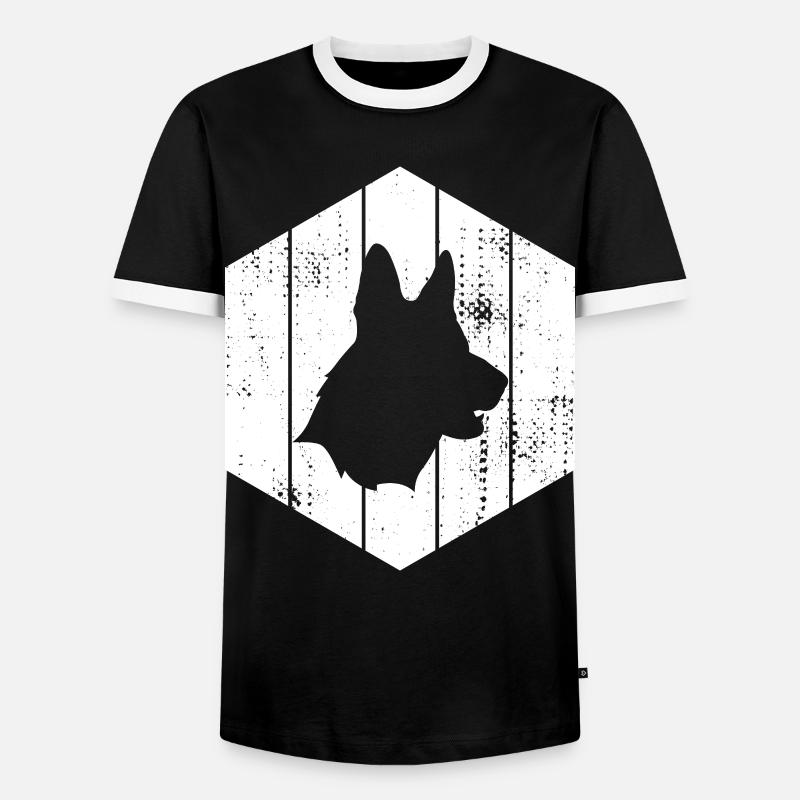 German Shepherd - Men's Ringer Shirt - black/white