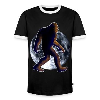 Bigfoot Sasquatch und Mond - Männer Kontrast-T-Shirt - Schwarz/Weiß - Vorne - AI Model Female 172 light (172cm) & AI Model Male 178 light (178cm)