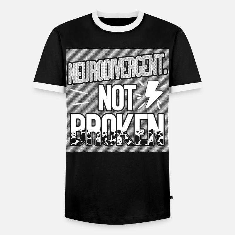 Neurodivergent. Not broken. - Men's Ringer Shirt - black/white