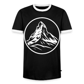 Matterhorn - Männer Kontrast-T-Shirt - Schwarz/Weiß - Vorne - AI Model Female 172 light (172cm) & AI Model Male 178 light (178cm)