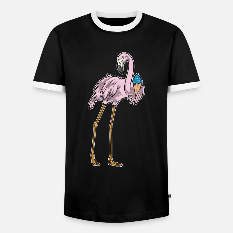 Flamingo Waffle Cream - Men's Ringer Shirt - black/white