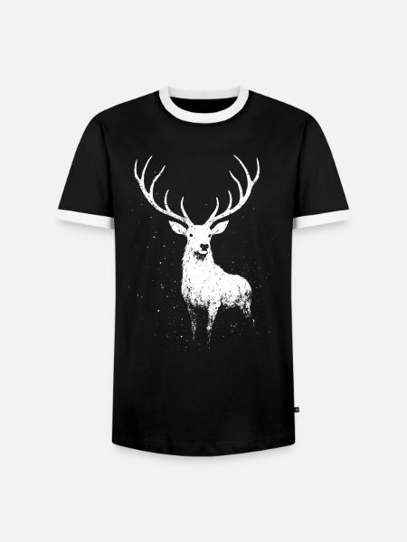 Majestätischer Hirsch - Männer Kontrast-T-Shirt - Schwarz/Weiß