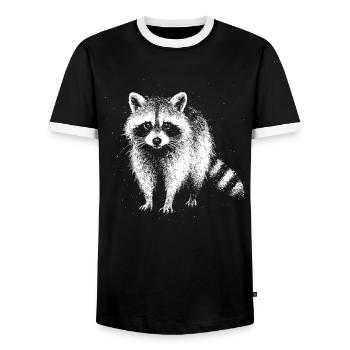 Kleiner Waschbär - Männer Kontrast-T-Shirt - Schwarz/Weiß - Vorne - AI Model Female 172 light (172cm) & AI Model Male 178 light (178cm)