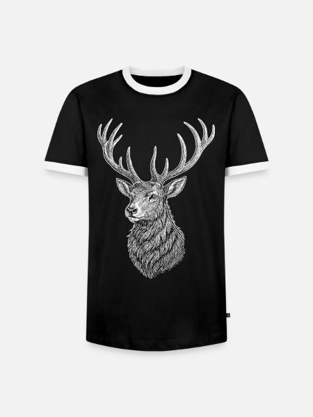 Deer - Men's Ringer Shirt - black/white